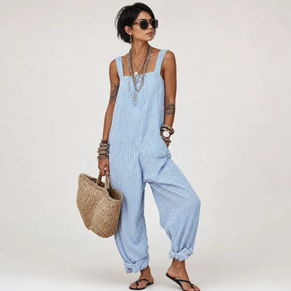 Women's Comfortable Striped Jumpsuit | Chic Loose-Fit Sleeveless Summer Outfit 3