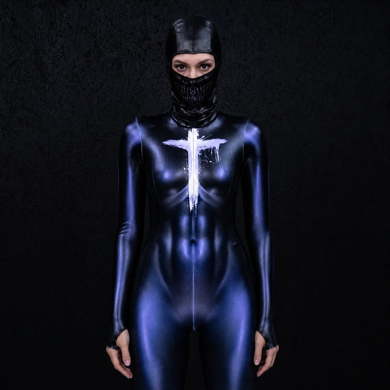 Women's Italian Fabric Nun Costume | Sleek High-Neck Halloween Outfit 2