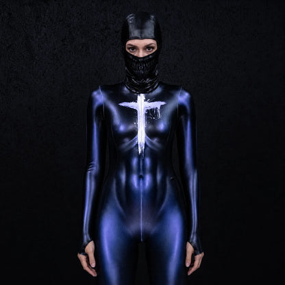 Women's Italian Fabric Nun Costume | Sleek High-Neck Halloween Outfit 2